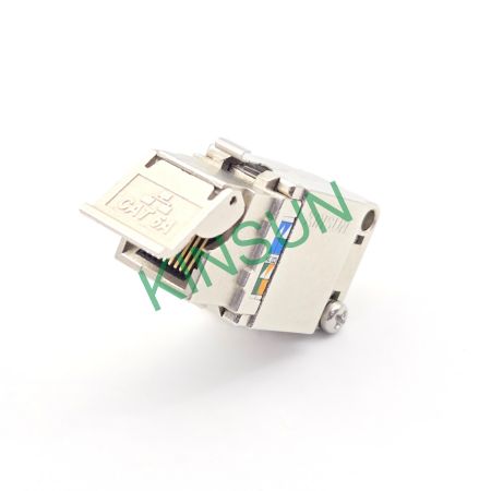 Bộ dây Keystone RJ Jack CAT6A có bảo vệ với thiết kế cắm xuống 45° - Bộ dây Keystone RJ Jack CAT6A có bảo vệ với thiết kế cắm xuống 45°